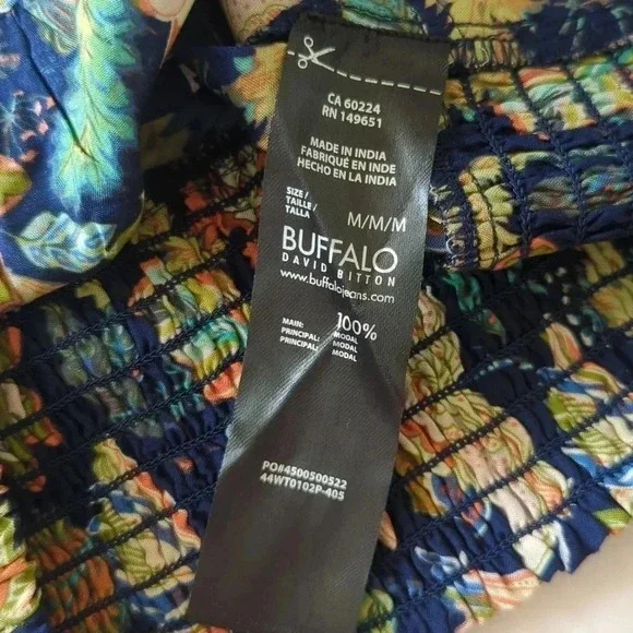 Buffalo David Bitton Lace Trim Raquel Botanical Blouse - Picture 10 of 10